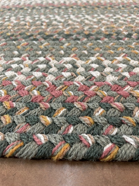 Multicolor Wool Rug  Reversible Braided Rug